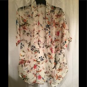 Kimono sheer flowing with flowers